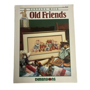 Dimensions Old Friends Teddy Bear Cross Stitch Pattern by Barbara‎ Mock 1990